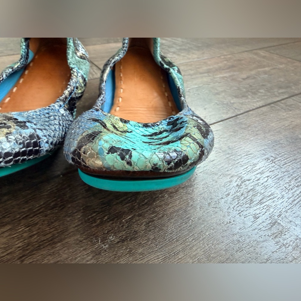 Tieks Azure Snake Ballet Flat Blue Size 9 - Picture 5 of 8